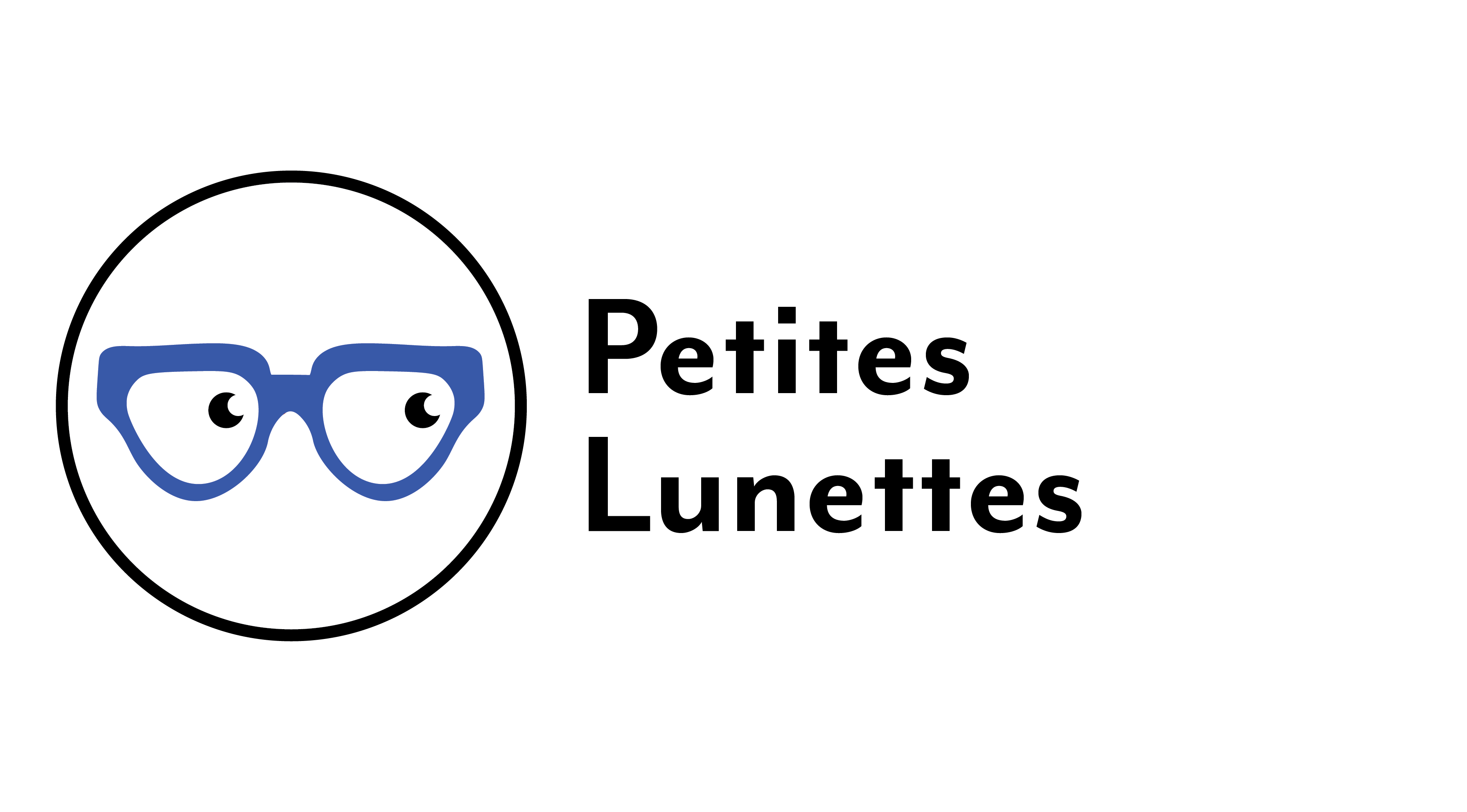 Petites Lunettes logo with blue glasses